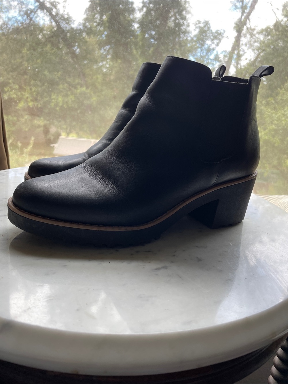 Classic Black Leather Chelsea Ankle Boots for Women